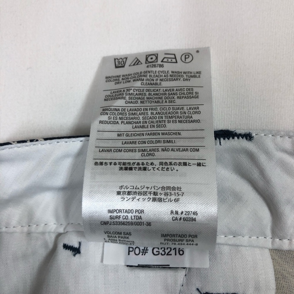 Volcom Frochickie Cotton Blend Navy Ivory Tropical Print Casual Shorts 3=S=26 - Picture 10 of 16